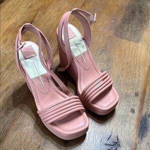 Chic Blush Wedge Sandals
